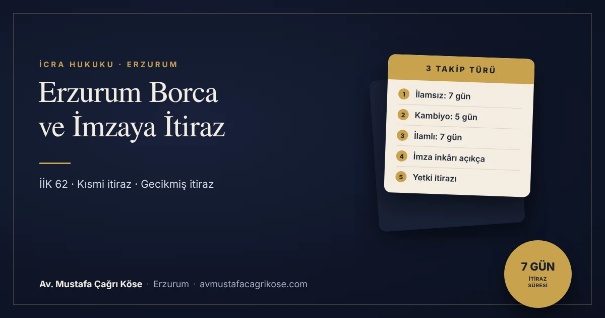 Erzurum borca itiraz ve imzaya itiraz farkı rehberi - Av. Mustafa Çağrı Köse