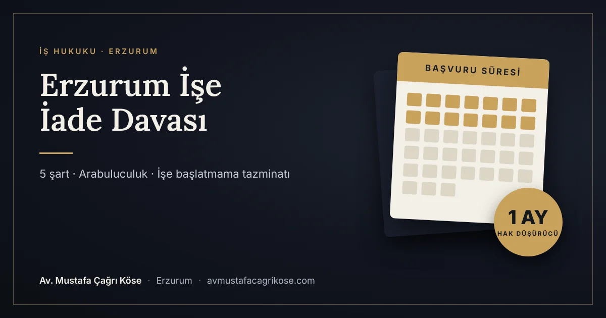 Erzurum işe iade davası şartları ve süreleri - Av. Mustafa Çağrı Köse