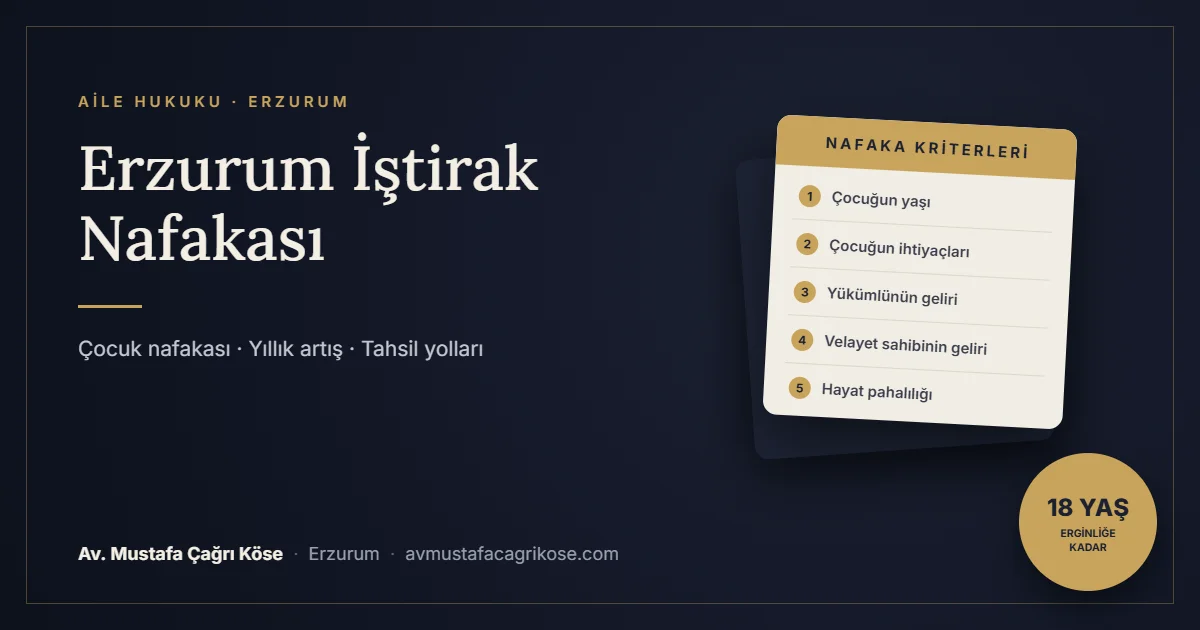 Erzurum iştirak nafakası ve çocuk nafakası rehberi - Av. Mustafa Çağrı Köse