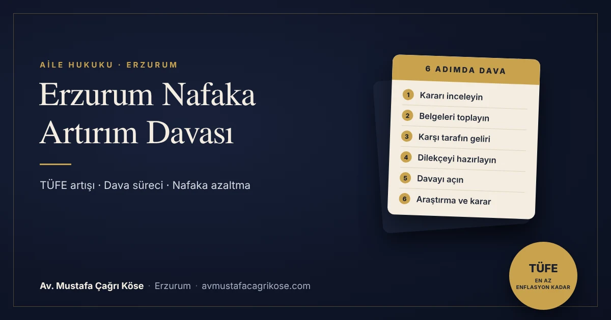 Erzurum nafaka artırım davası rehberi - Av. Mustafa Çağrı Köse