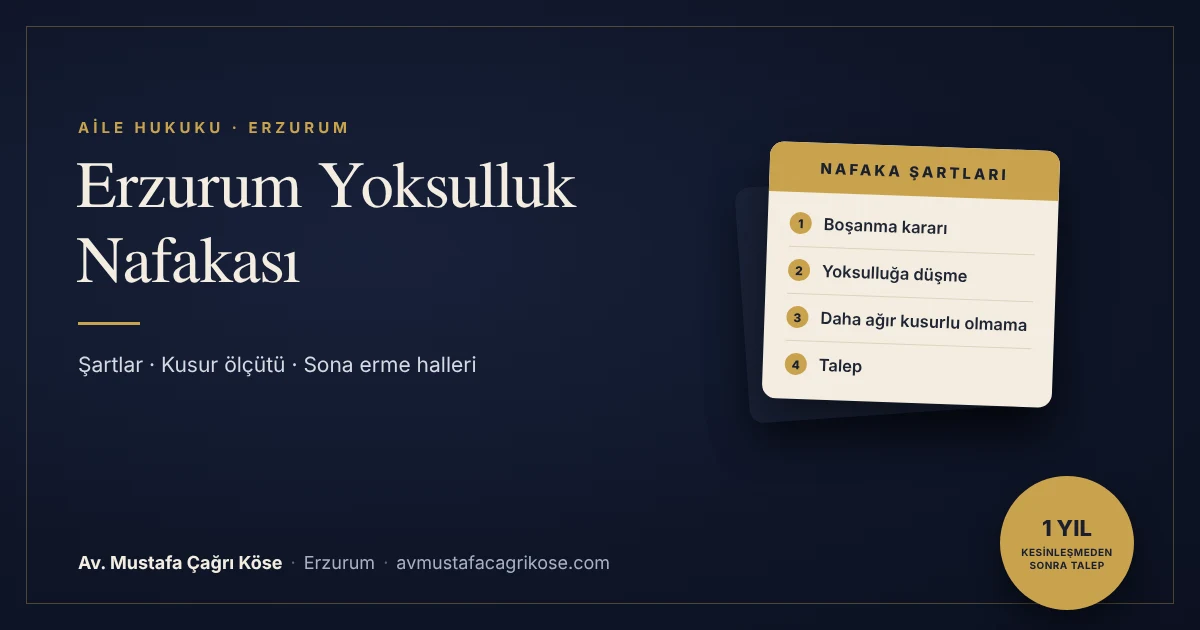 Erzurum yoksulluk nafakası şartları rehberi - Av. Mustafa Çağrı Köse
